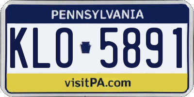 PA license plate KLO5891