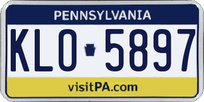 PA license plate KLO5897