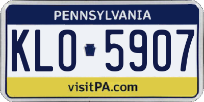 PA license plate KLO5907