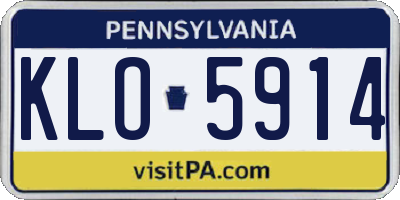 PA license plate KLO5914
