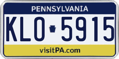 PA license plate KLO5915