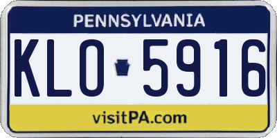 PA license plate KLO5916
