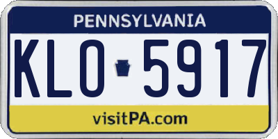 PA license plate KLO5917