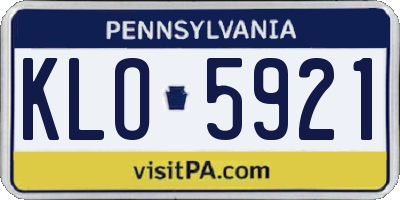 PA license plate KLO5921
