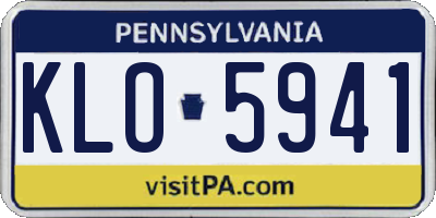 PA license plate KLO5941