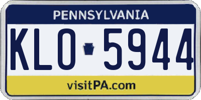 PA license plate KLO5944