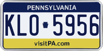 PA license plate KLO5956