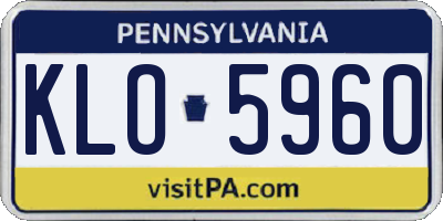 PA license plate KLO5960