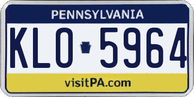 PA license plate KLO5964