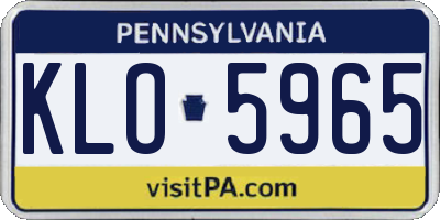 PA license plate KLO5965