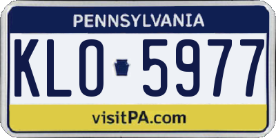 PA license plate KLO5977