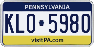 PA license plate KLO5980