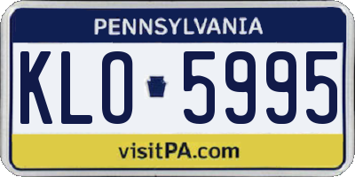 PA license plate KLO5995