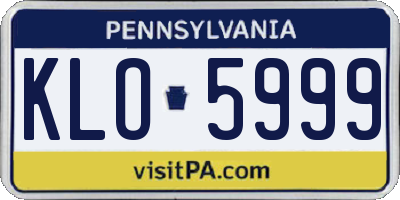 PA license plate KLO5999
