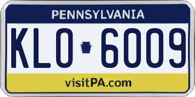 PA license plate KLO6009