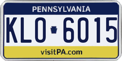 PA license plate KLO6015