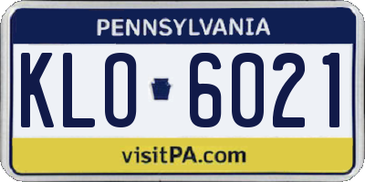 PA license plate KLO6021