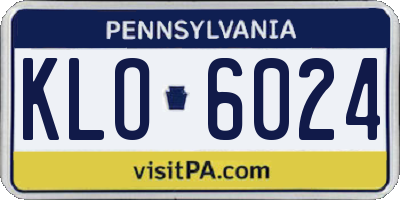 PA license plate KLO6024