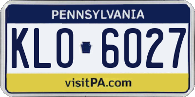 PA license plate KLO6027
