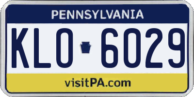PA license plate KLO6029