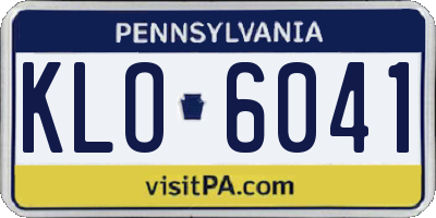 PA license plate KLO6041
