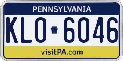 PA license plate KLO6046