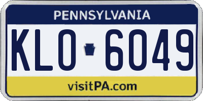 PA license plate KLO6049