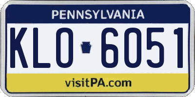 PA license plate KLO6051