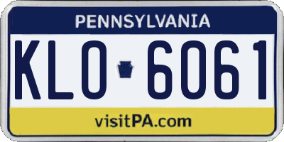 PA license plate KLO6061