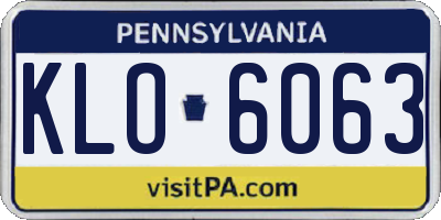 PA license plate KLO6063