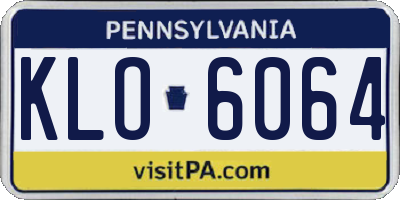 PA license plate KLO6064
