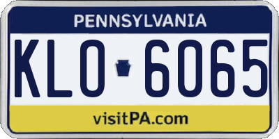PA license plate KLO6065