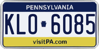 PA license plate KLO6085