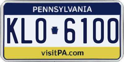 PA license plate KLO6100