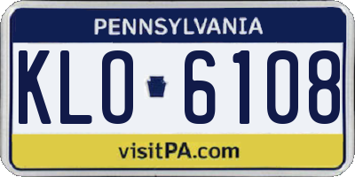PA license plate KLO6108