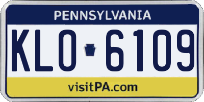 PA license plate KLO6109
