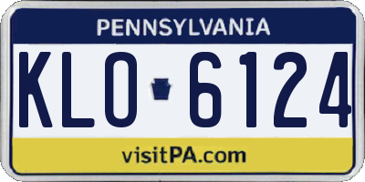 PA license plate KLO6124