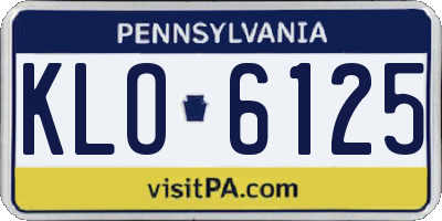 PA license plate KLO6125