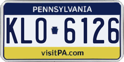 PA license plate KLO6126