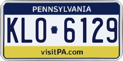 PA license plate KLO6129