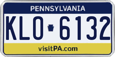 PA license plate KLO6132