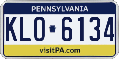 PA license plate KLO6134