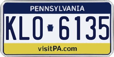 PA license plate KLO6135