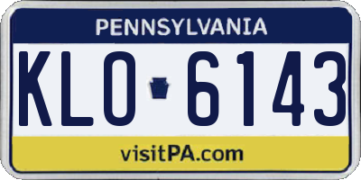 PA license plate KLO6143
