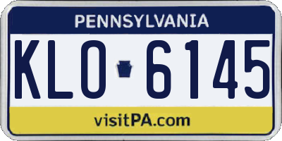 PA license plate KLO6145