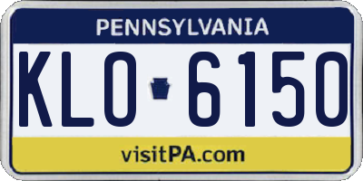 PA license plate KLO6150