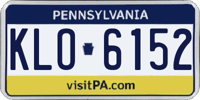 PA license plate KLO6152