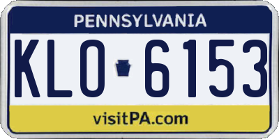 PA license plate KLO6153