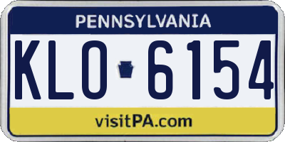 PA license plate KLO6154