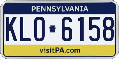 PA license plate KLO6158
